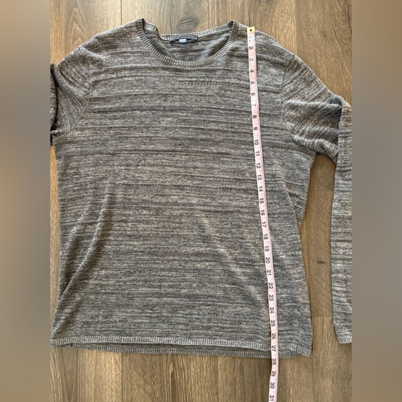 John Varvatos Linen Blend Lightweight Gray Sweater Size Large - Picture 2 of 8